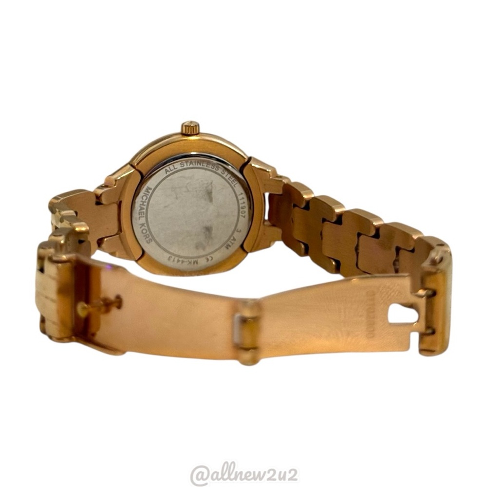 Michael Kors 4413 Mini Allie Rose Gold-Tone Crystal Watch Sized to 6" - Picture 15 of 16